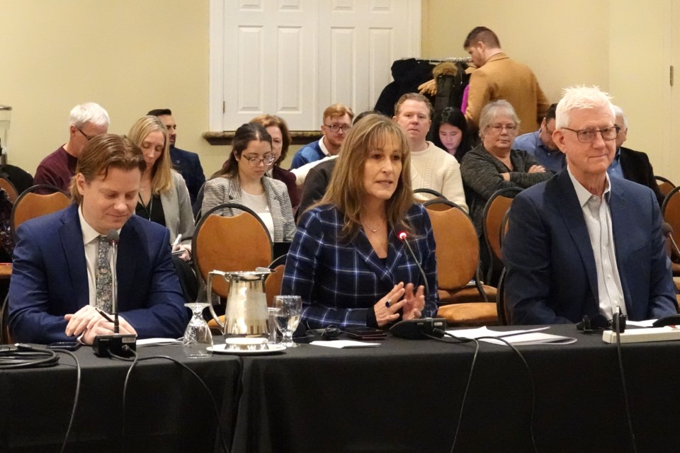 (Left to right) Burlington Councillor Rory Nisan,  Mayor Marianne Meed Ward and Councillor Paul Sharman present at the regional governance committee review on Thursday.