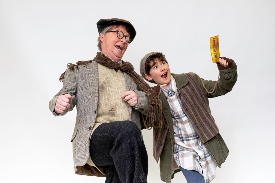 Sanders Whiting (Grandpa Joe) and Quinlan McDonald (Charlie) appear in Charlie and the Chocolate Factory.