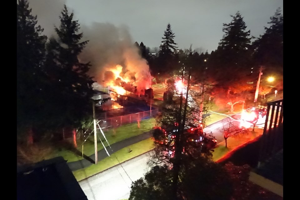 New Westminster firefighters extinguished a fire to the New Westminster Tennis Club's clubhouse on Feb. 20.                   