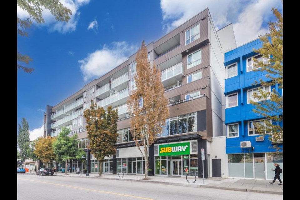 The Premiere, at 408 East Columbia St. in Sapperton, is for sale for $36.8 million.