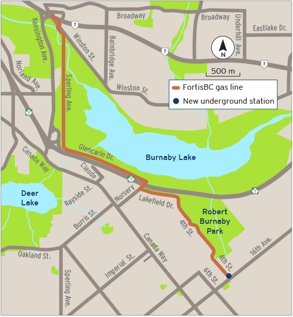 gas line route fortisbc