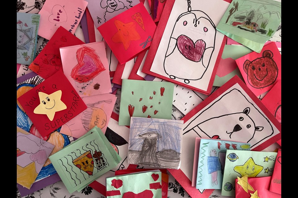 Inman Elementary School students made and delivered cards to neighbours for Valentine's Day Friday.