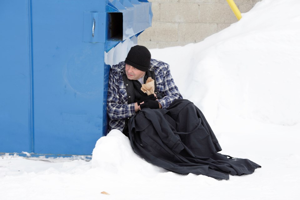 Homeless in snow