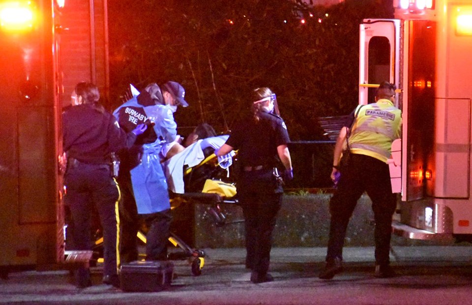 A 59-year-old man was transported to hospital after a reported stabbing in Burnaby Wednesday night. 