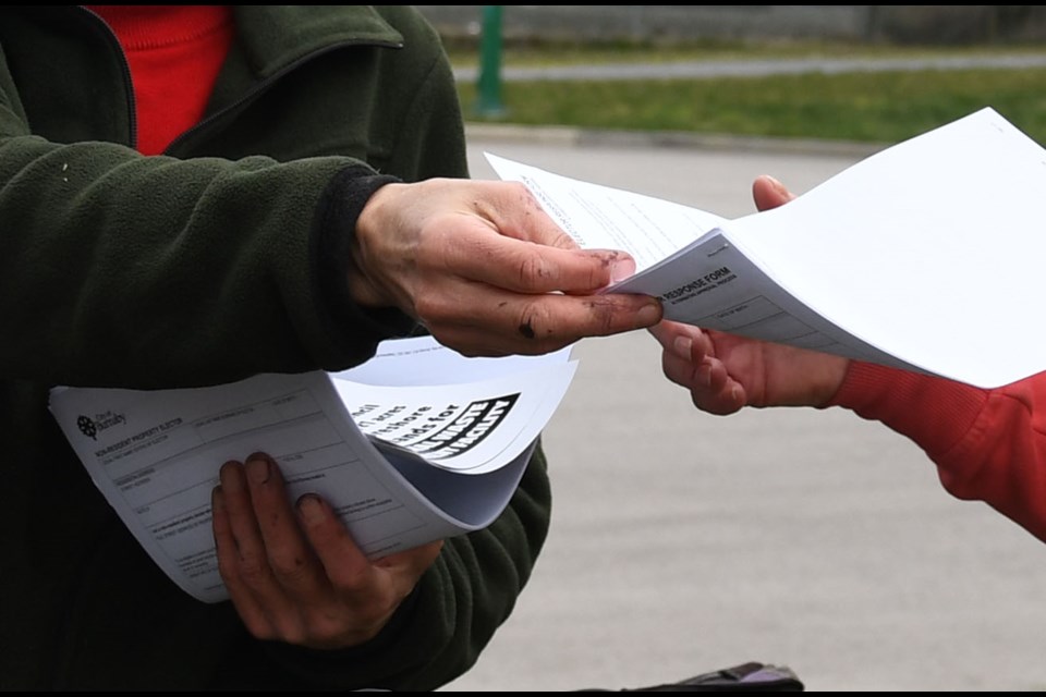 Grassroots activists handed out "AAP" forms to vote no on un-dedicating parkland at Fraser Foreshore Park, before the process was cancelled on March 20.