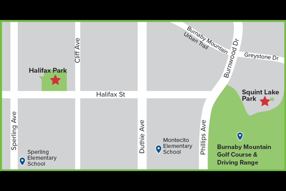 Burnaby is planning upgrades at Halifax Park and Squint Lake Park. 