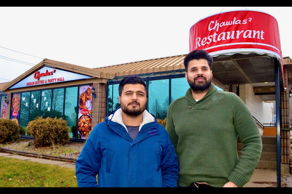 Brothers Rishabdeep and Ramneet Singh are the owners of Chawla’s 2 Indian Bistro and Party Hall on Coronation Boulevard