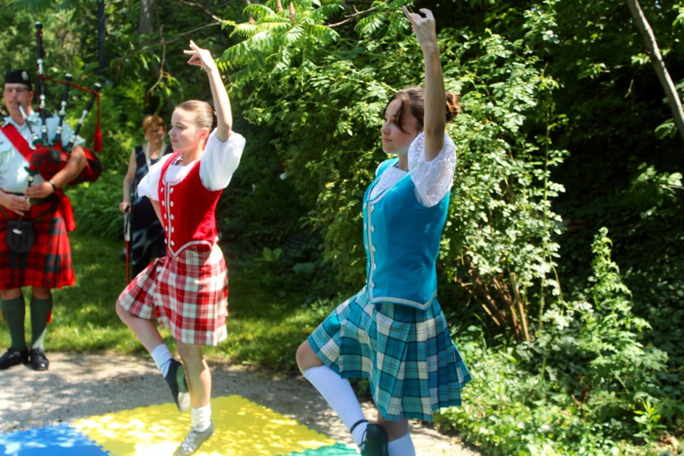 Highland dancers put on a routine for those in attendance at the Cambridge Scottish Festival media day.