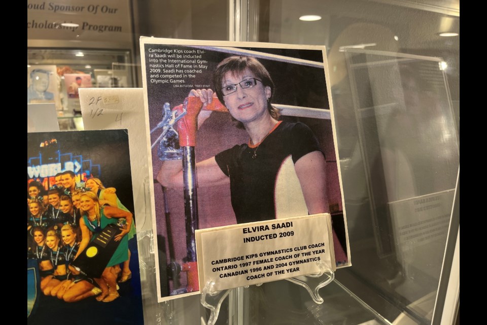 Elvira Saadi, a local gymnastics coach who received a lifetime ban from coaching athletes earlier this month, was inducted into the Cambridge Sports Hall of Fame in 2009.