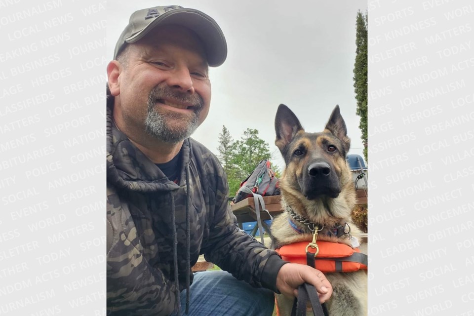 Tim Riley and his service dog Crunch have travelled across the country supporting veterans through various initiatives. 