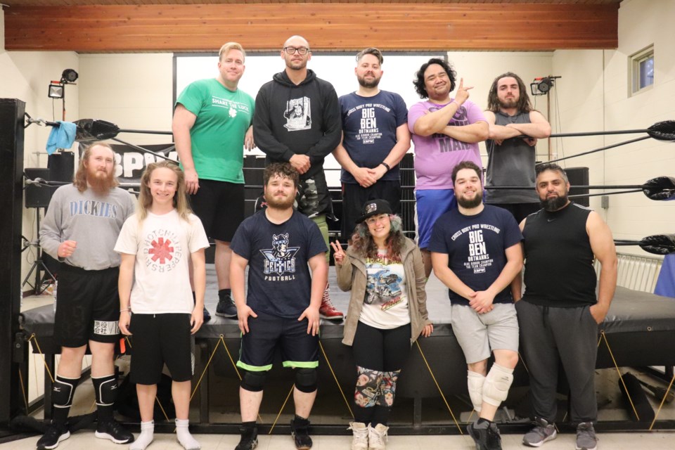 Group photo of Ben Ortmanns (top centre) and his students at Cross Body Studios in Cambridge 