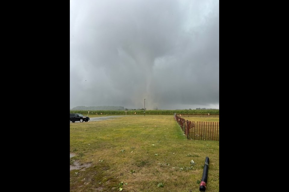 A reported tornado forming in Ayr, just minutes outside of Cambridge