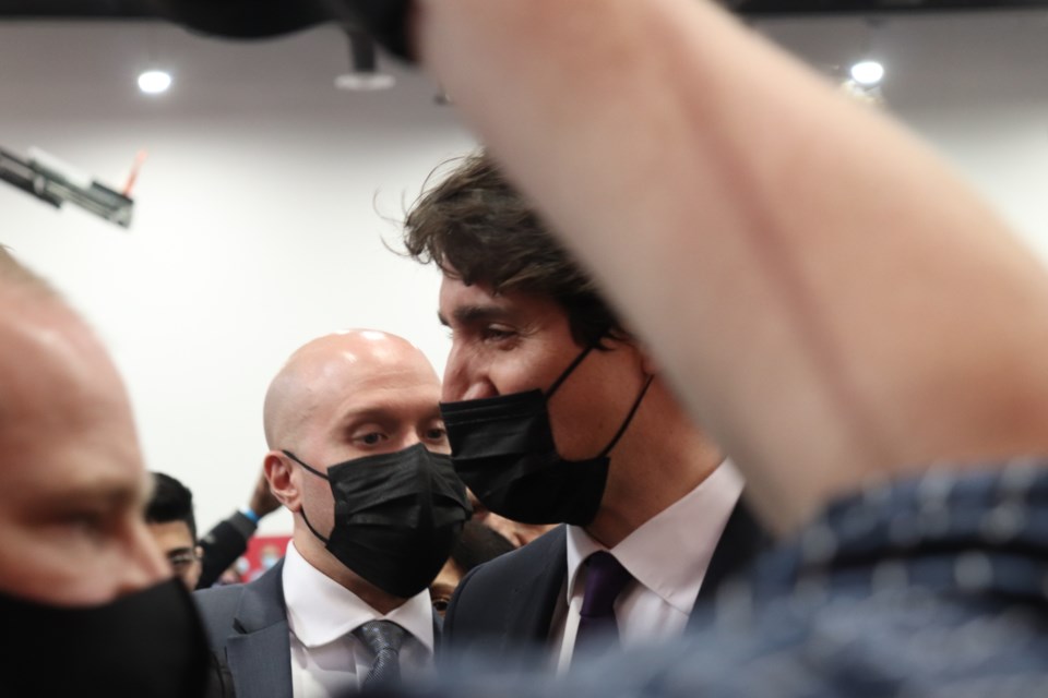 Prime Minister Trudeau in a crowd at the Cambridge Islamic Centre
Joe McGinty/CambridgeToday