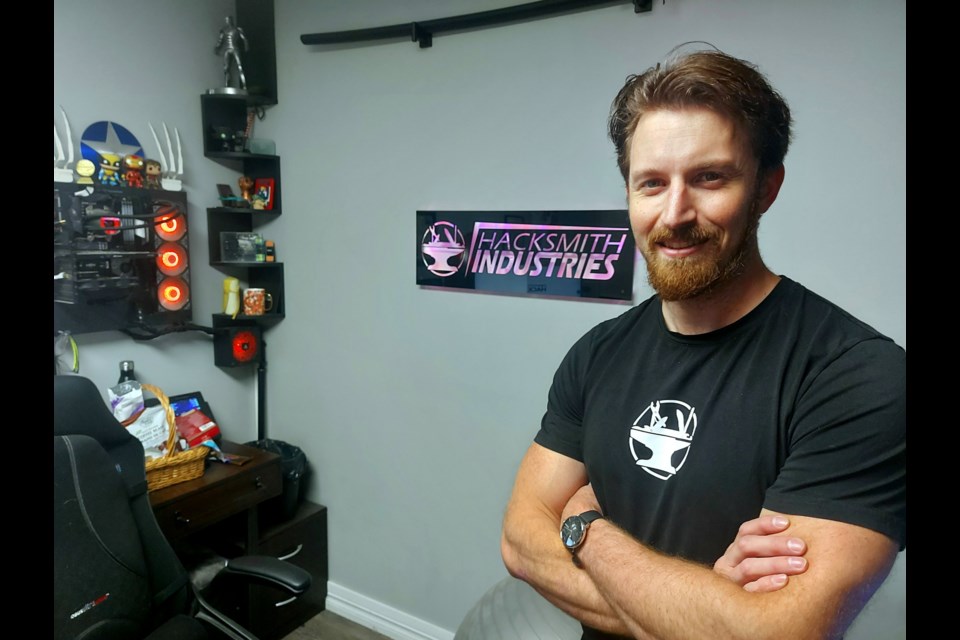 James Hobson, The Hacksmith, in his team's Cambridge facility, which is part of this year's Doors Open Waterloo Region.