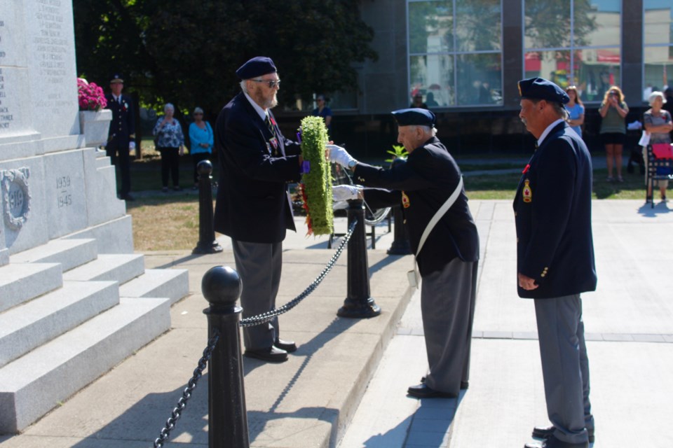 Royal Canadian Legion Branch 126 held a wreath laying ceremony at the Preston Cenotaph on the day of the Queen's funeral