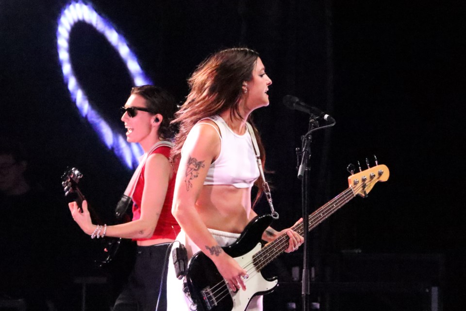 Farm League Brewery's second annual Fest2Fall kicked summer out the door with help from Toronto rock band The Beaches.  Band members Leandra Earl and Jordan Miller are seen here a few songs into their headlining set at the Gaslight District on Grand Avenue.