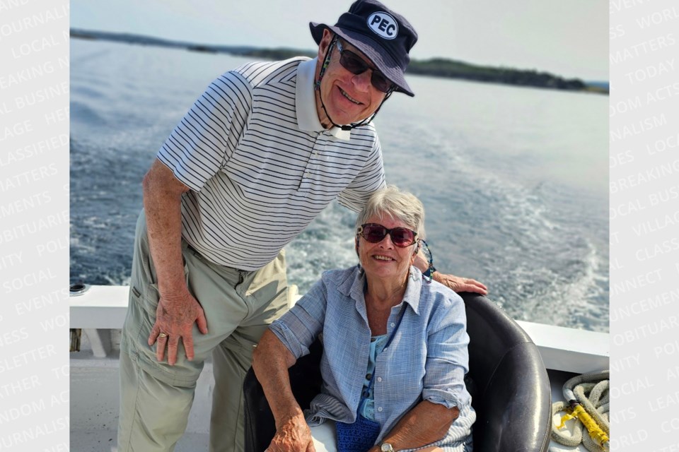 Jill enjoying an armchair view with David in Newfoundland.