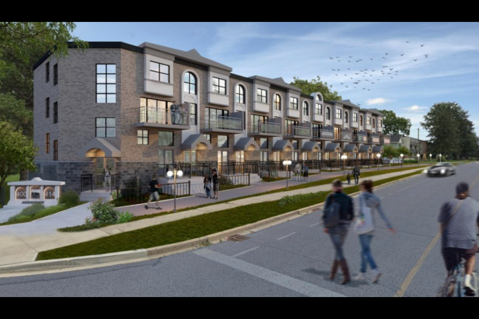 Modena Homes is proposing to build a 36-unit stacked townhouse development on Clover Avenue in Cambridge's south end. Neighbours on the entire street are opposed.