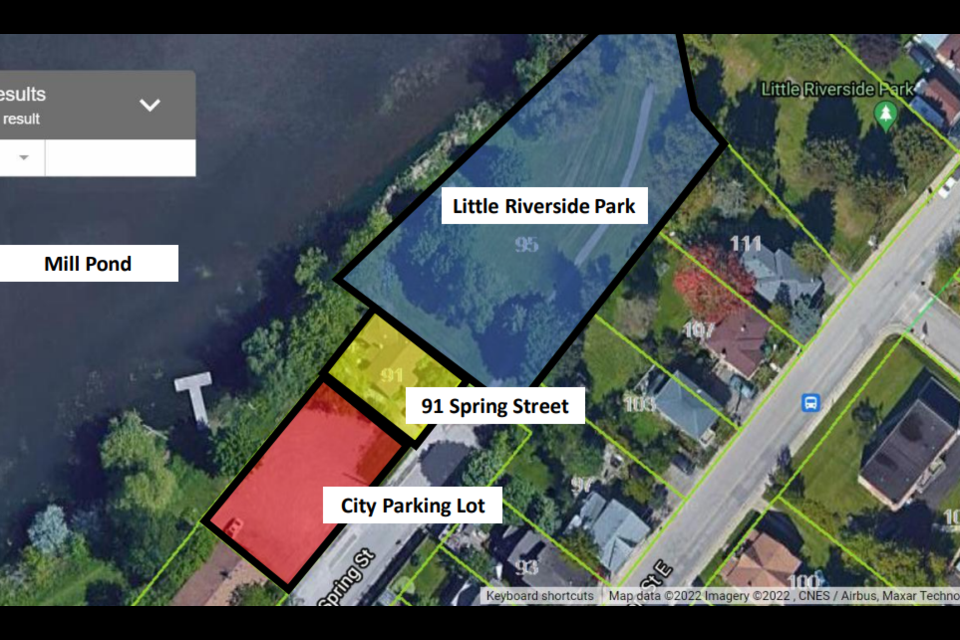 A map provided in a report to council details the location of the home at 91 Spring Street.