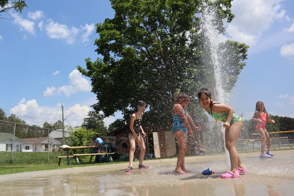 The Victoria Park spray pad was the place to be as temperatures soared to 33C Wednesday.