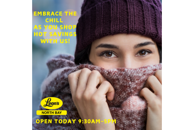 Embrace the chill as you shop HOT SAVINGS with us!