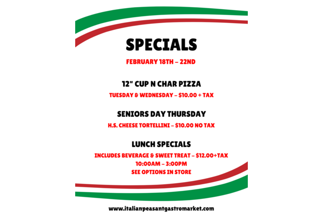 SPECIALS FEB 18 : 25