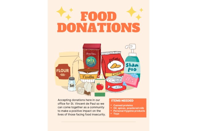 Orange Illustrative Food Drive Charity Flyer