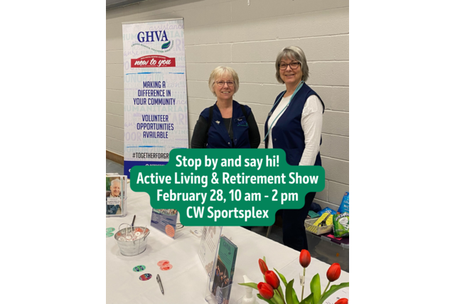 Stop by and say hi! Active Living and Reitrement Show February 28 10am - 2 pm