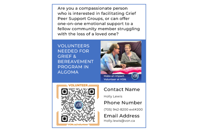 Volunteer Poster - Grief  Bereavement Services - algoma (8.5x11)