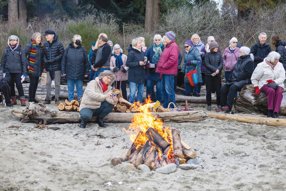 Crowds gather for Lighting the Memories at Mission Point, an event organized by the Sunshine Coast Hospice Society.