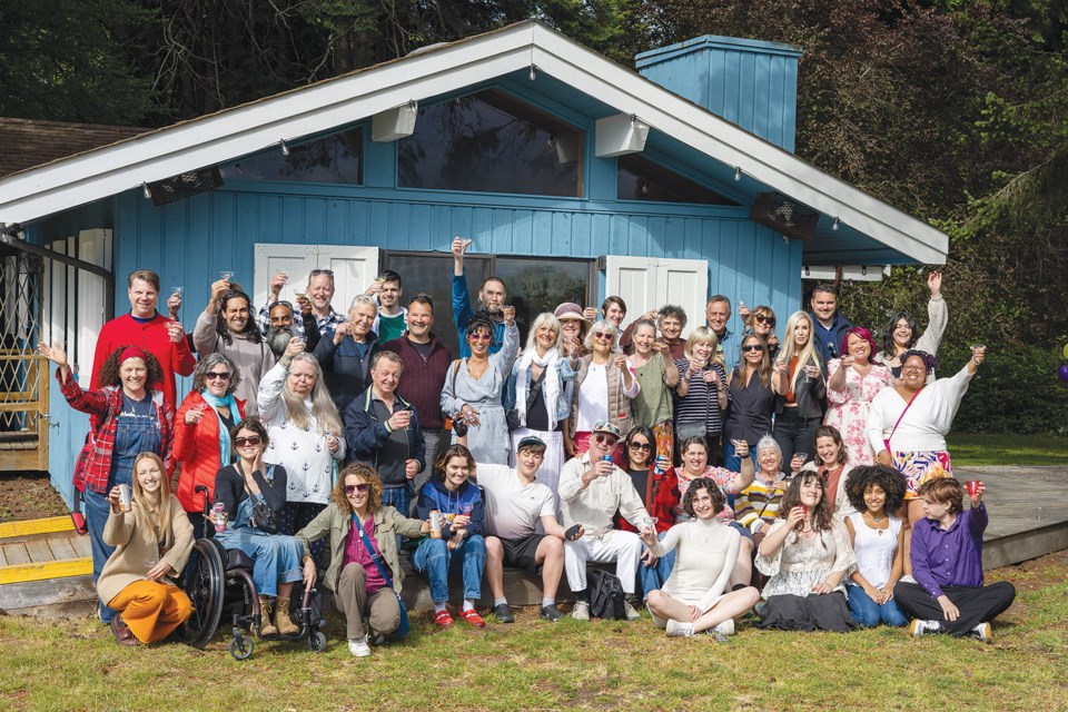 Numerous Sunshine Coast extras and production team members involved with Murder in a Small Town gathered for a reunion at Mission Point when the series production wrapped.