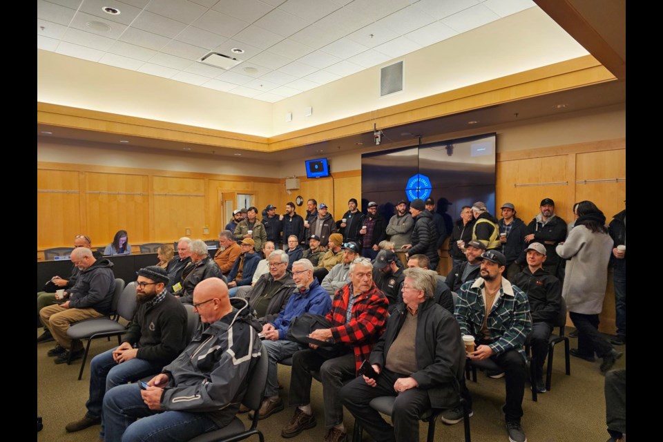 Some of the over 100 supporters of the development community in attendance at the Jan. 11 SCRD committee meeting.