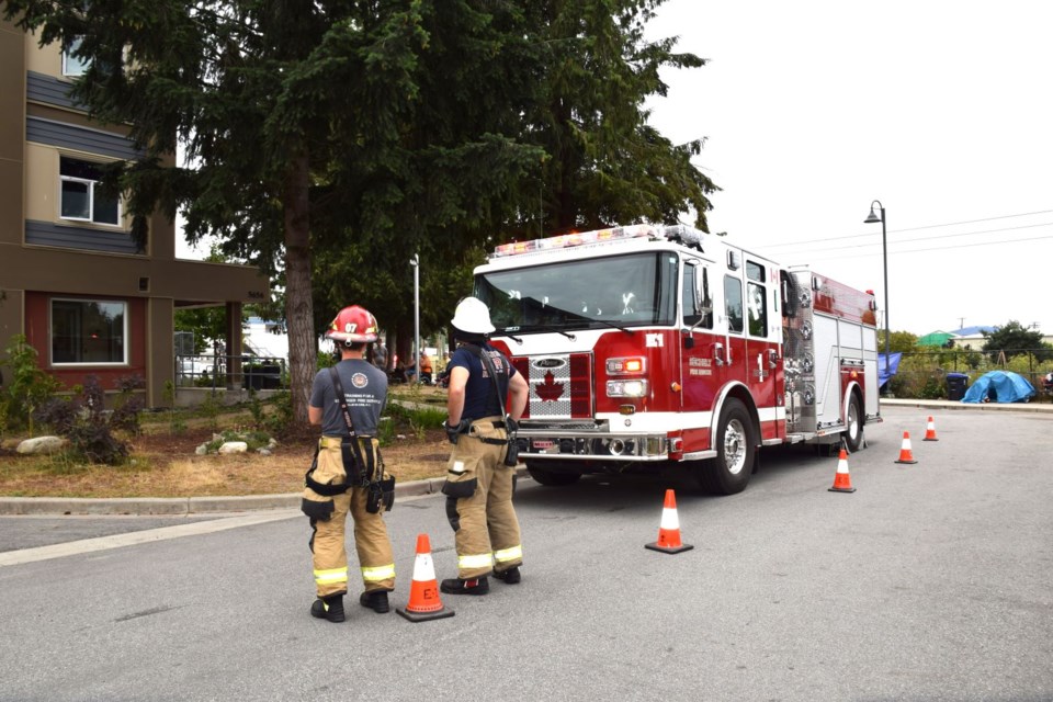 Two fire trucks and 10 firefighters responded to a fire on Hightide Avenue, Aug. 16. 