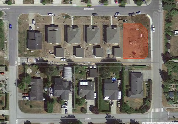 The location of the proposed duplex on Apple Orchard Road