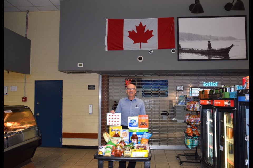 Neil Clayton, of Claytons Heritage Market in Sechelt spent just a few minutes pulling this cart of Canadian-made products together.