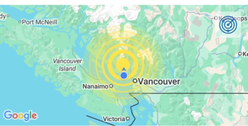 A 4.8 magnitude earthquake hit Sechelt earlier today