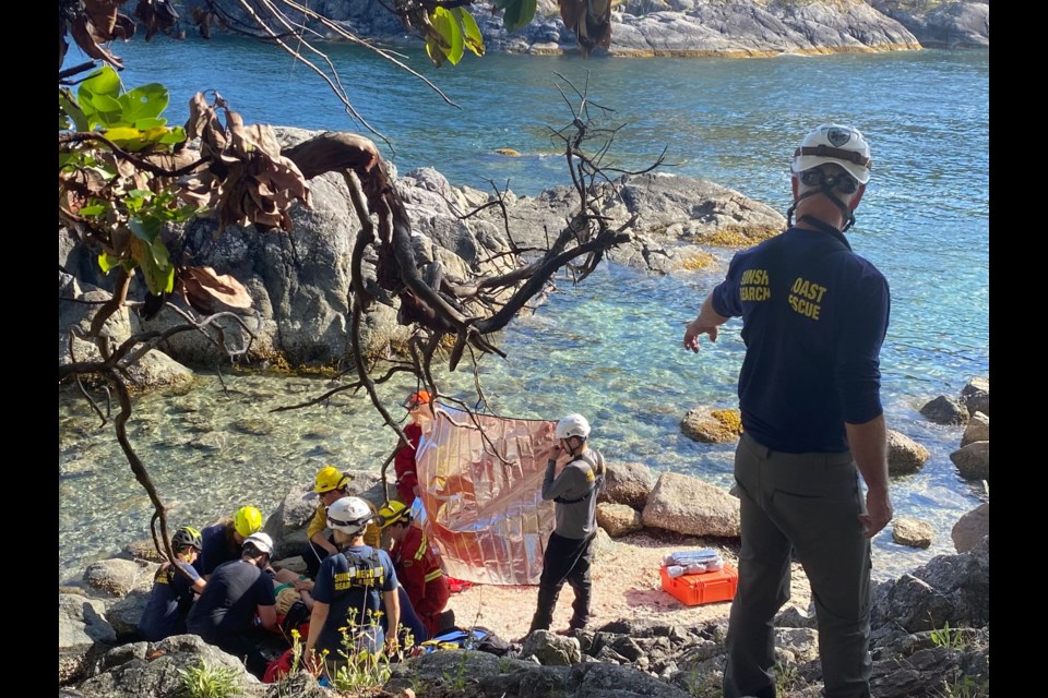 Search and Rescue performed a rescue operation on Canada Day at Smuggler Cove for an injured Woman