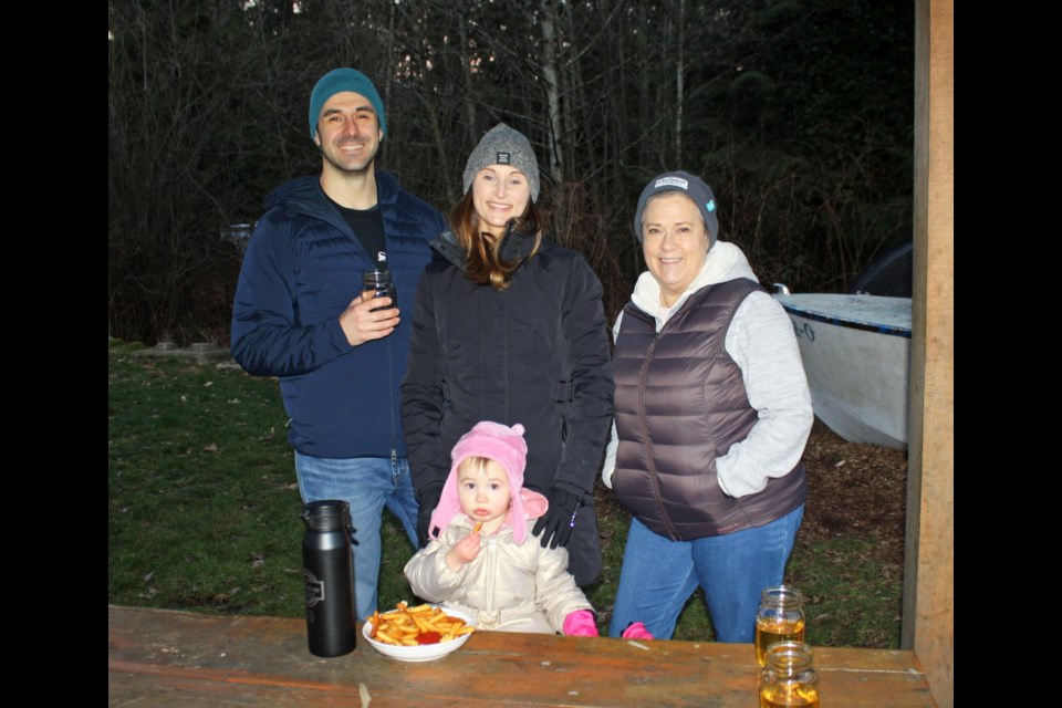 Chris, Jen and Katie with little Bailey.