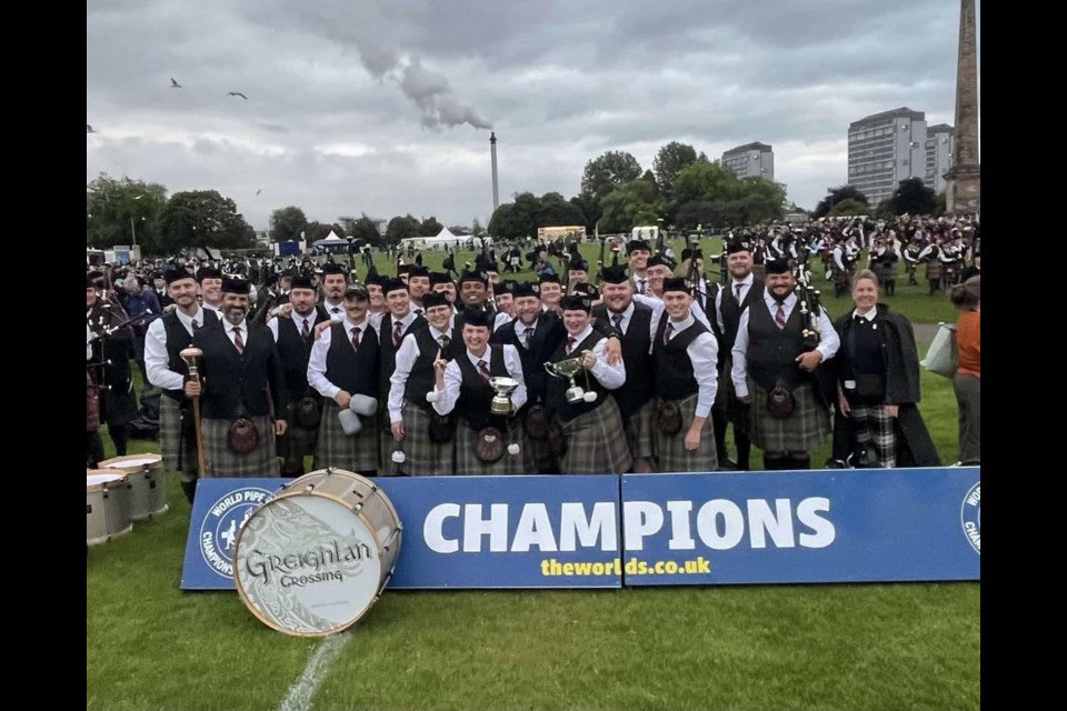 The Greighlan Crossing Pipe Band was named best 3A drum corps at the World Pipe Band Championships, Aug. 16 and 17. 