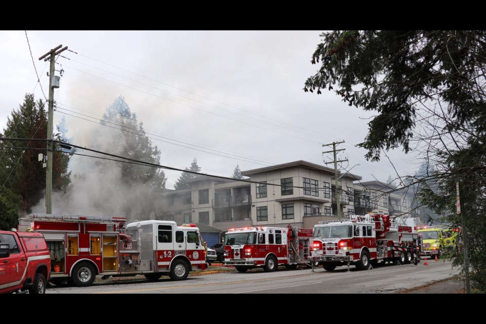 A fire at Wharf Avenue and Ebbtide Street was attended by Sechelt, Roberts Creek and Halfmoon Bay fire departments.