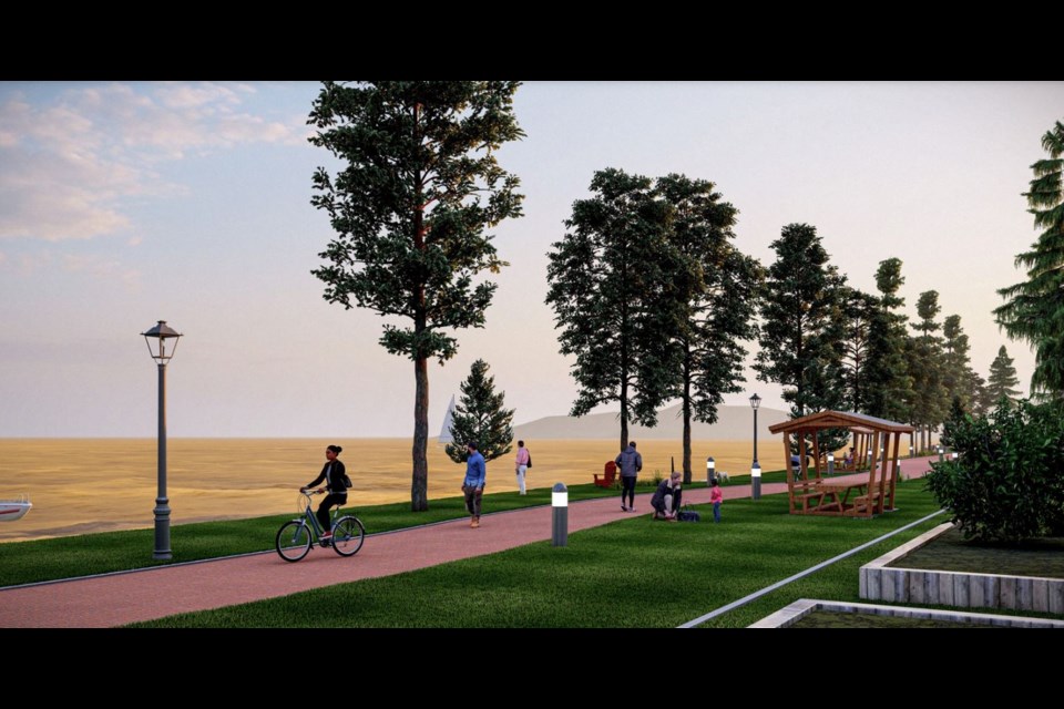 An artist rendition of just one option for a proposed waterfront revitalization project in Sechelt.