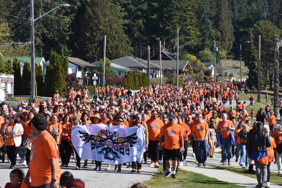 Sechelt waterfront became a sea of orange last year during the Walk for Reconciliation.