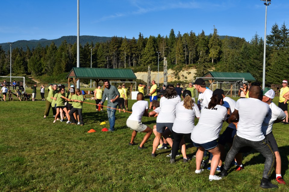 The Tug of War kicked off the event with teams pitting their strength against each other. 