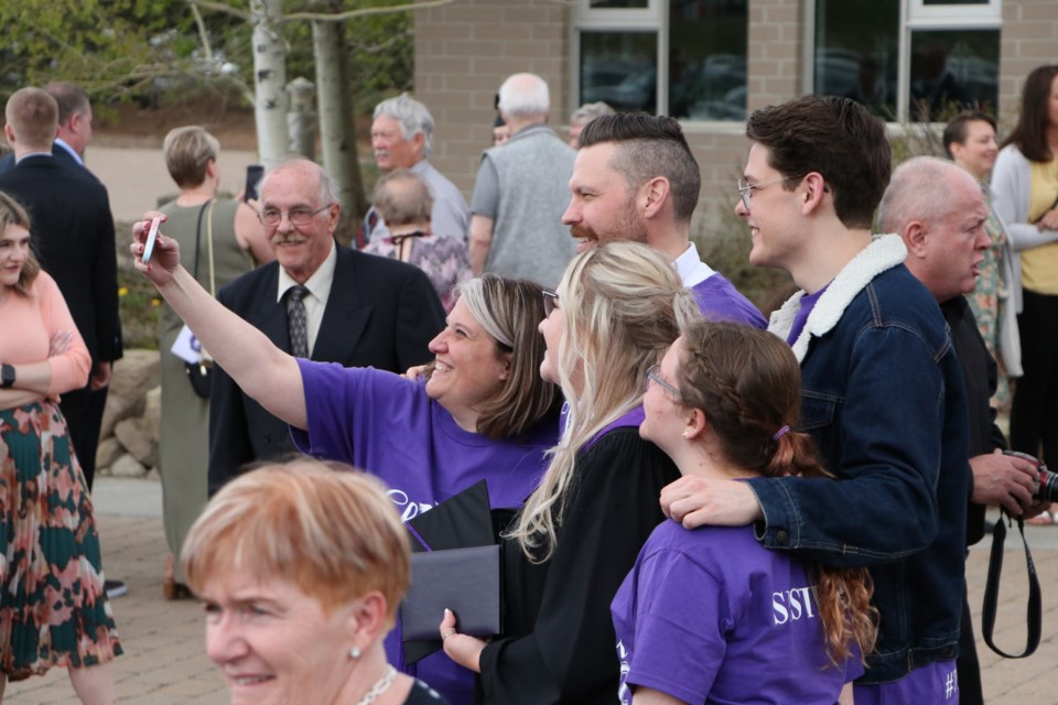 St. Timothy's High School's graduating class of 2022 attends their convocation ceremony at St. Mary's Catholic Parish in Cochrane May 27. The event marks the first in-person grad convocation for the school in two years. (Jessica Lee/The Cochrane Eagle)