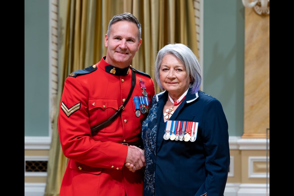 Corporal Jean-Guy Christian Pascal Richard receives Star of Courage from Canada’s Governor General Mary Jeannie May Simon.