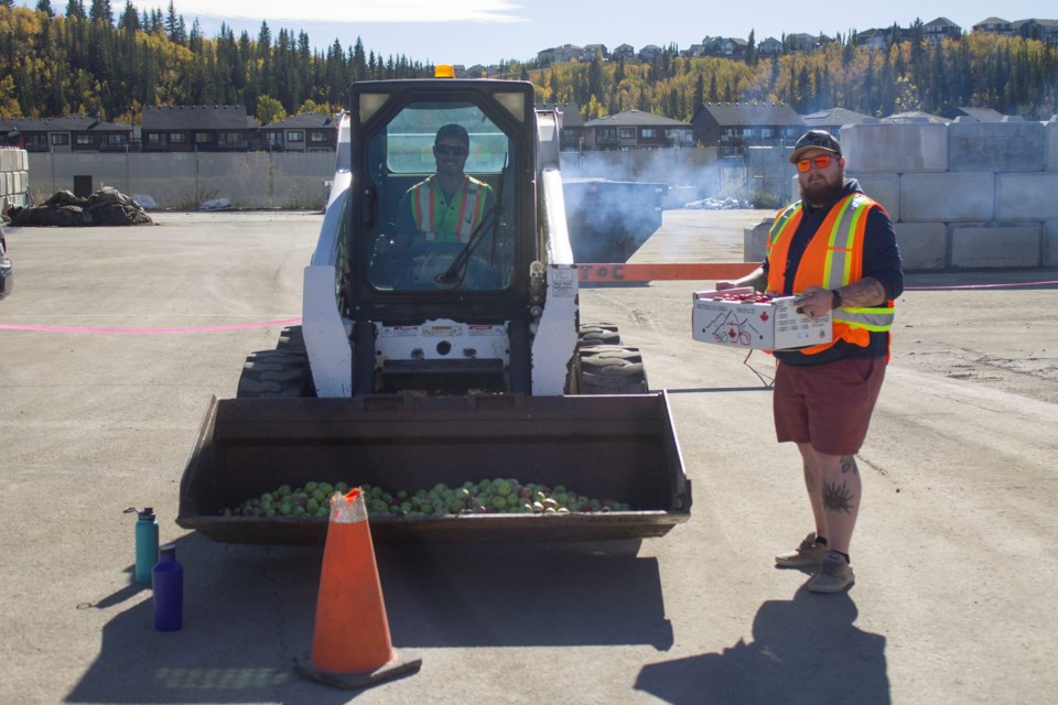 Residents donated freshly fallen and picked fruit to help support local food banks and the Cochrane Ecological institute at the Community Tree Fruit Round-Up on Sept. 28.