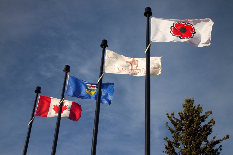 The Cochrane Legion raised the Poppy Flag ahead of Remembrance Day at the Station on Cochrane Crossing on Nov. 8.