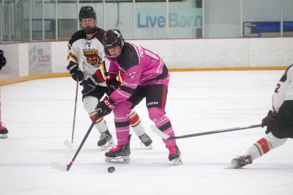 The Bow Valley U18AA Timberwolves hosted their annual Pink in the Rink awareness game on Jan. 25.