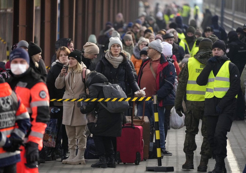 Ukrainians fleeing