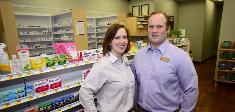 Pharmacists and owners of Sunset Ridge Pharmacy Anita Cumbleton and Reid McDonald.